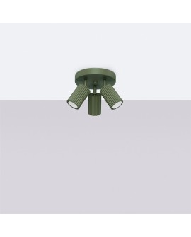 Plafon KARBON 3P zielony oliwkowy Sollux SL.1620