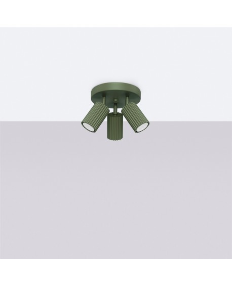 Plafon KARBON 3P zielony oliwkowy Sollux SL.1620