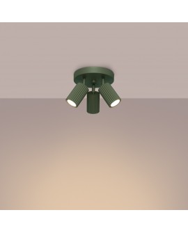 Plafon KARBON 3P zielony oliwkowy Sollux SL.1620