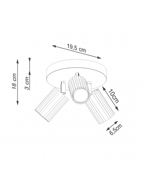 Plafon KARBON 3P zielony oliwkowy Sollux SL.1620