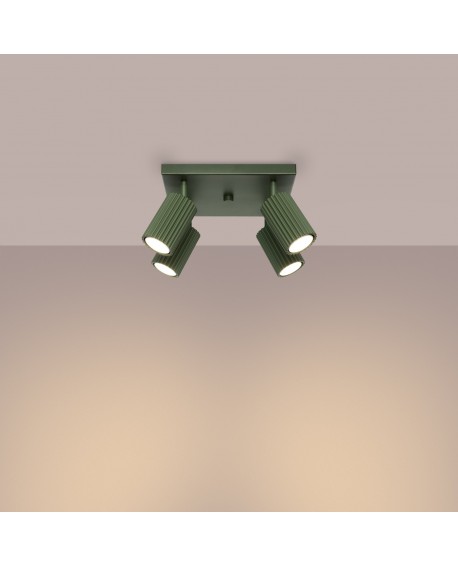 Plafon KARBON 4 zielony oliwkowy Sollux SL.1621