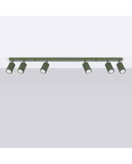 Plafon KARBON 6L zielony oliwkowy Sollux SL.1623