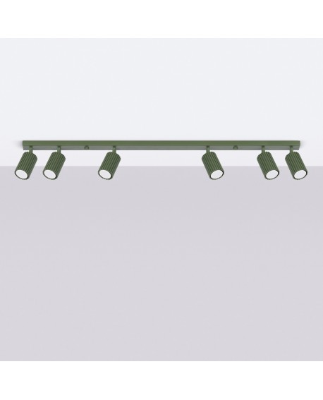 Plafon KARBON 6L zielony oliwkowy Sollux SL.1623