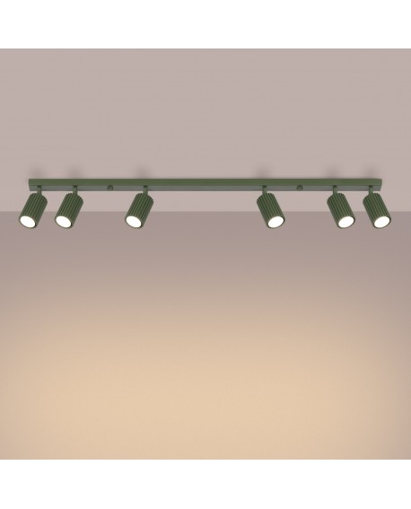 Plafon KARBON 6L zielony oliwkowy Sollux SL.1623