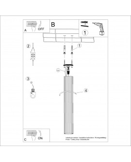 Plafon KARBON 60 ochra czerwona Sollux SL.1629