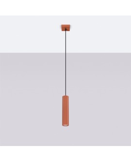 Lampa wisząca KARBON 1 ochra czerwona Sollux SL.1630