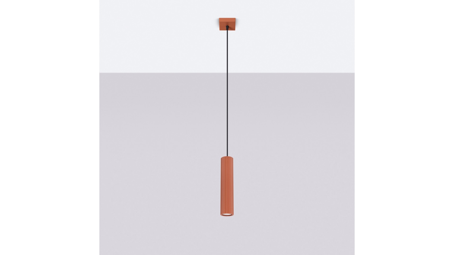 Lampa wisząca KARBON 1 ochra czerwona Sollux SL.1630