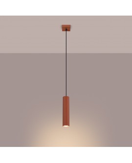 Lampa wisząca KARBON 1 ochra czerwona Sollux SL.1630