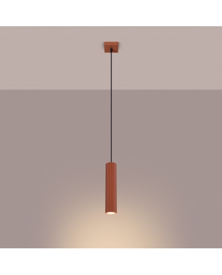Lampa wisząca KARBON 1 ochra czerwona Sollux SL.1630