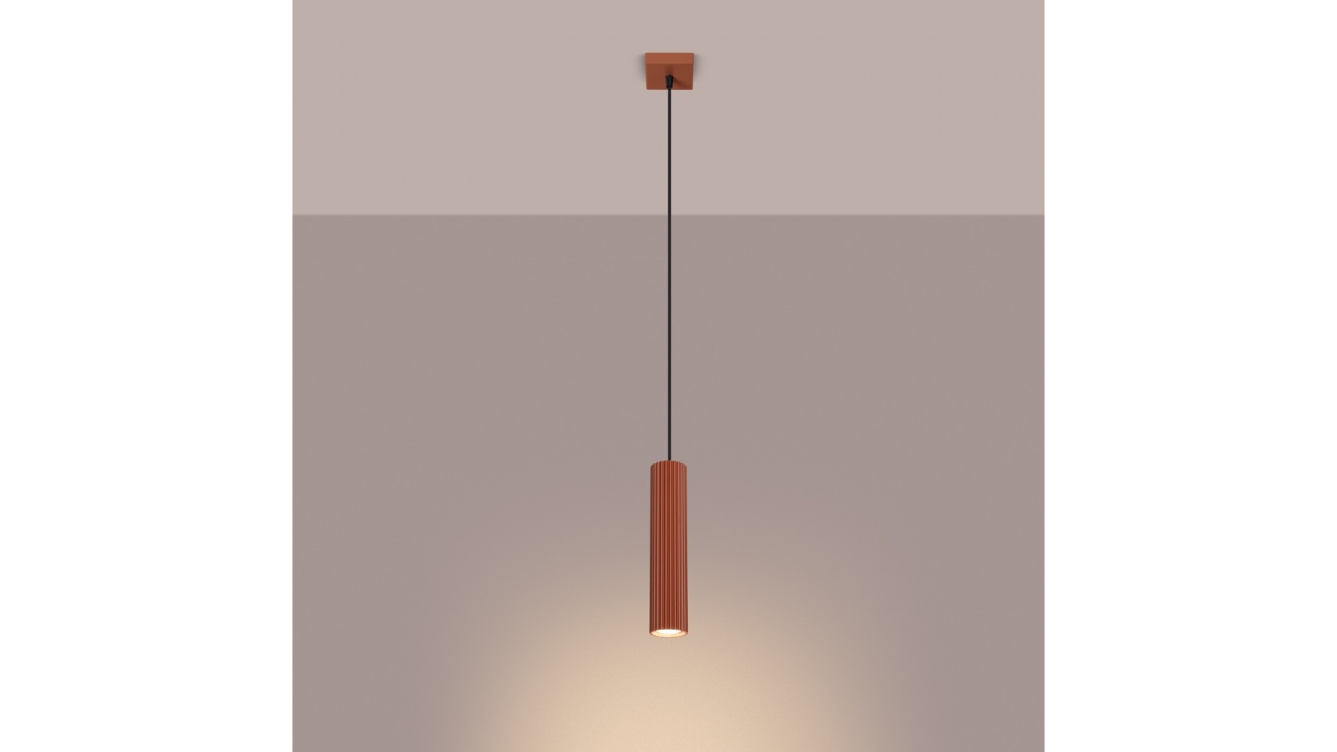 Lampa wisząca KARBON 1 ochra czerwona Sollux SL.1630