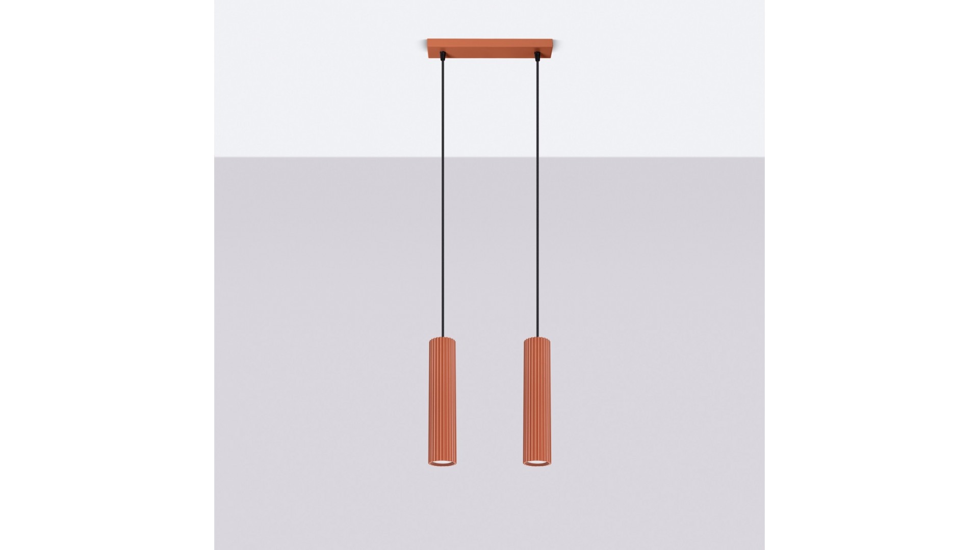 Lampa wisząca KARBON 2 ochra czerwona Sollux SL.1631