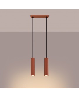 Lampa wisząca KARBON 2 ochra czerwona Sollux SL.1631
