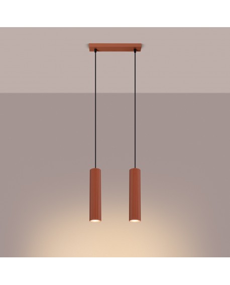 Lampa wisząca KARBON 2 ochra czerwona Sollux SL.1631