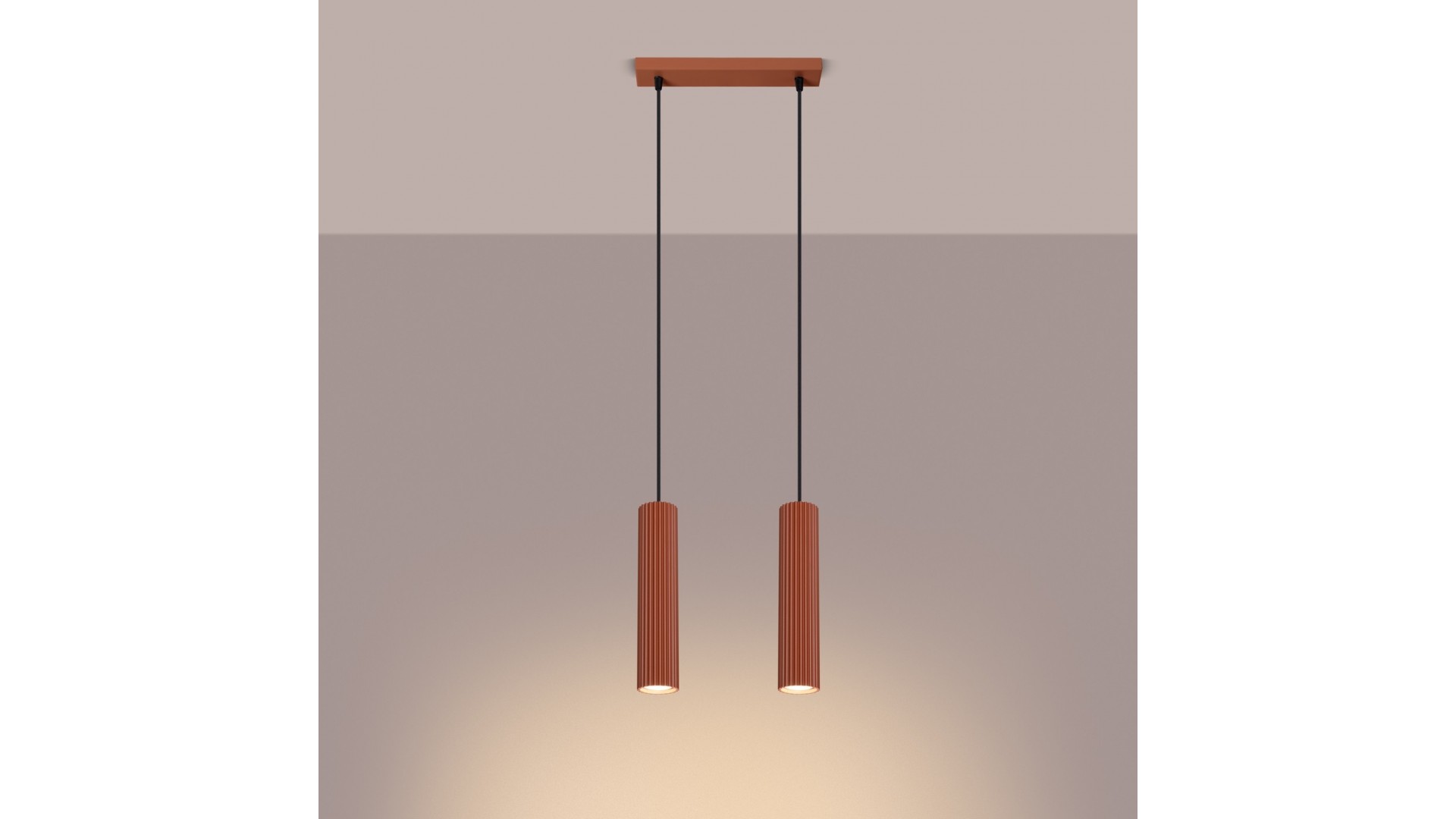Lampa wisząca KARBON 2 ochra czerwona Sollux SL.1631