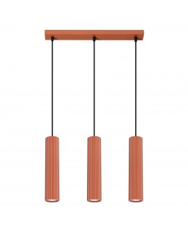 Lampa wisząca KARBON 3L ochra czerwona Sollux SL.1632