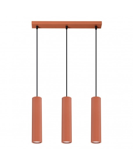 Lampa wisząca KARBON 3L ochra czerwona Sollux SL.1632