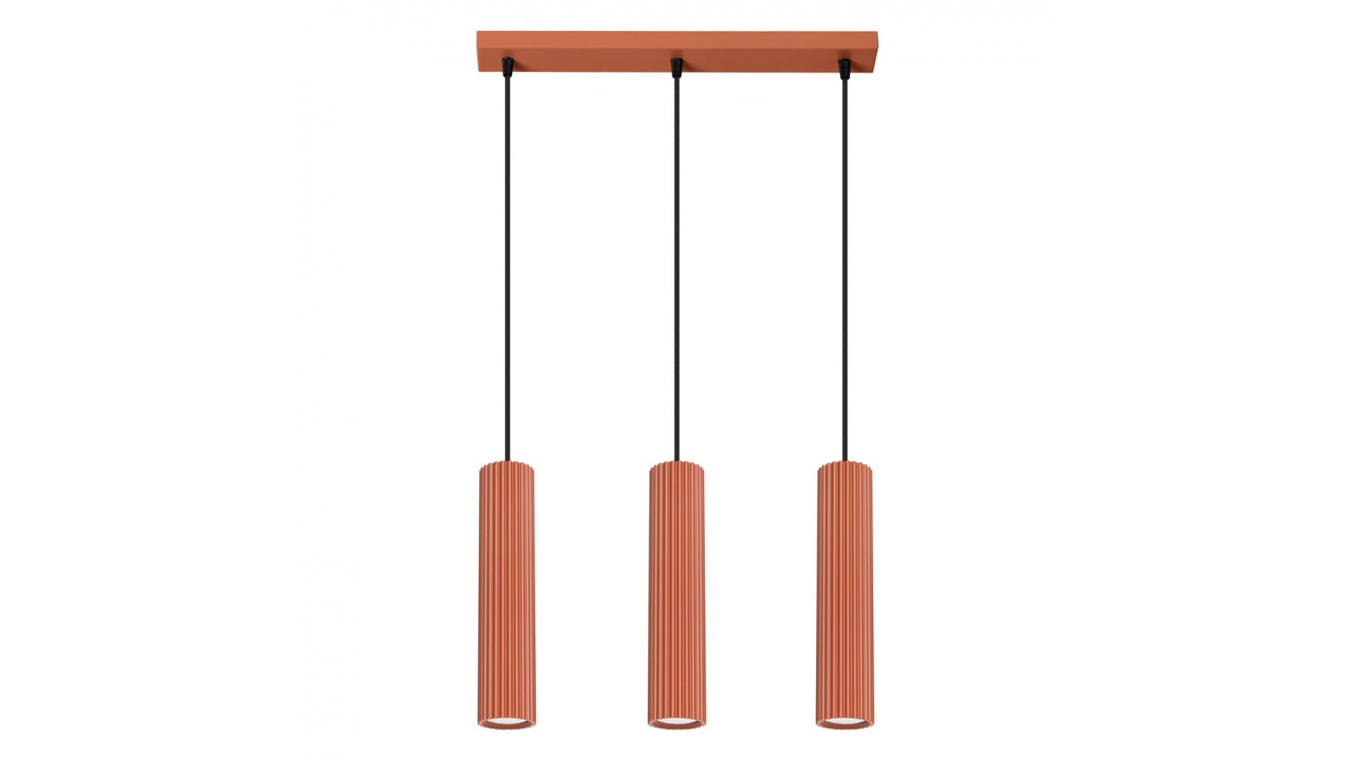 Lampa wisząca KARBON 3L ochra czerwona Sollux SL.1632