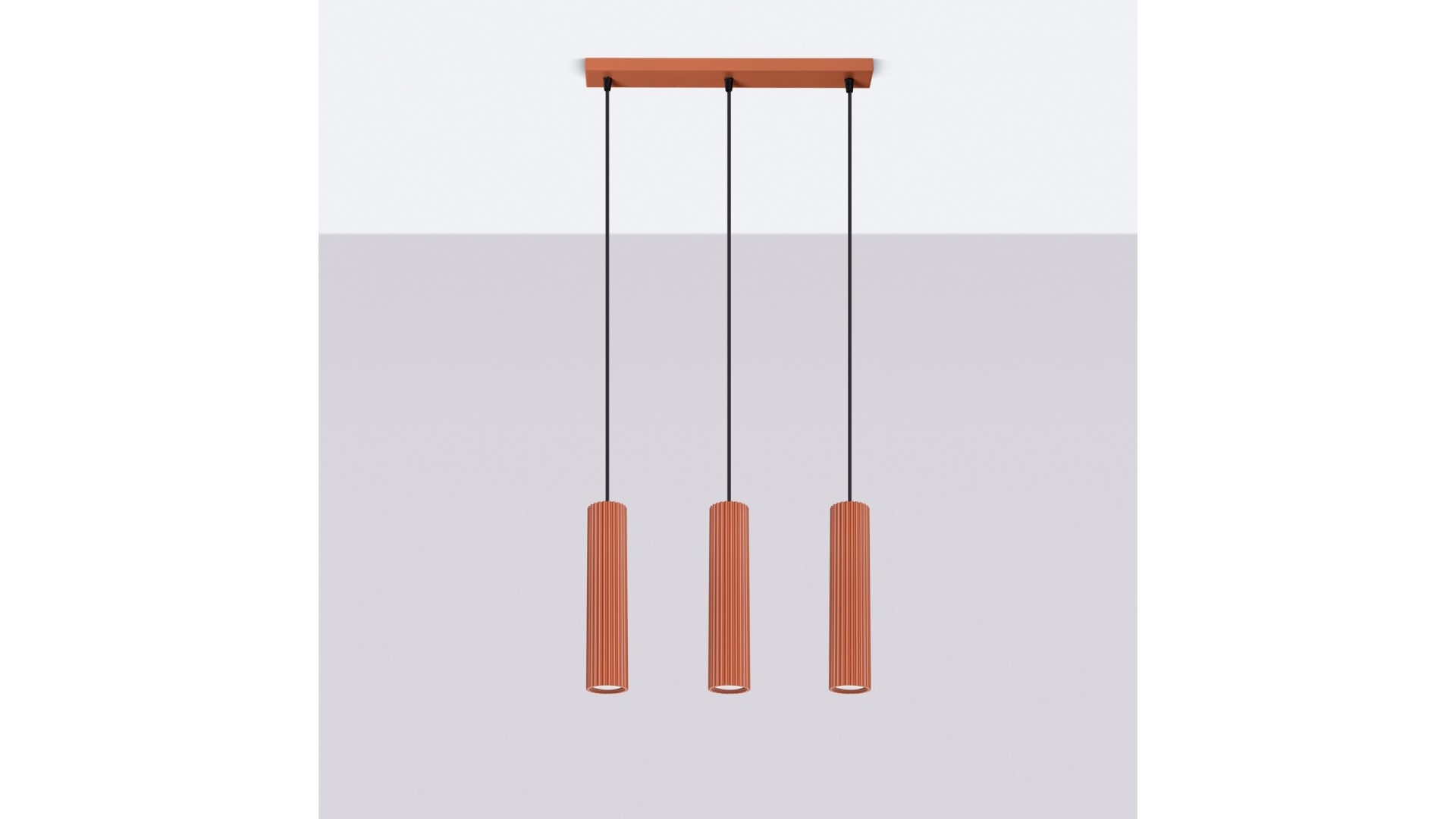 Lampa wisząca KARBON 3L ochra czerwona Sollux SL.1632