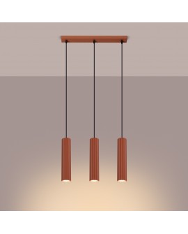 Lampa wisząca KARBON 3L ochra czerwona Sollux SL.1632