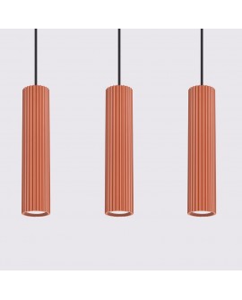 Lampa wisząca KARBON 3L ochra czerwona Sollux SL.1632