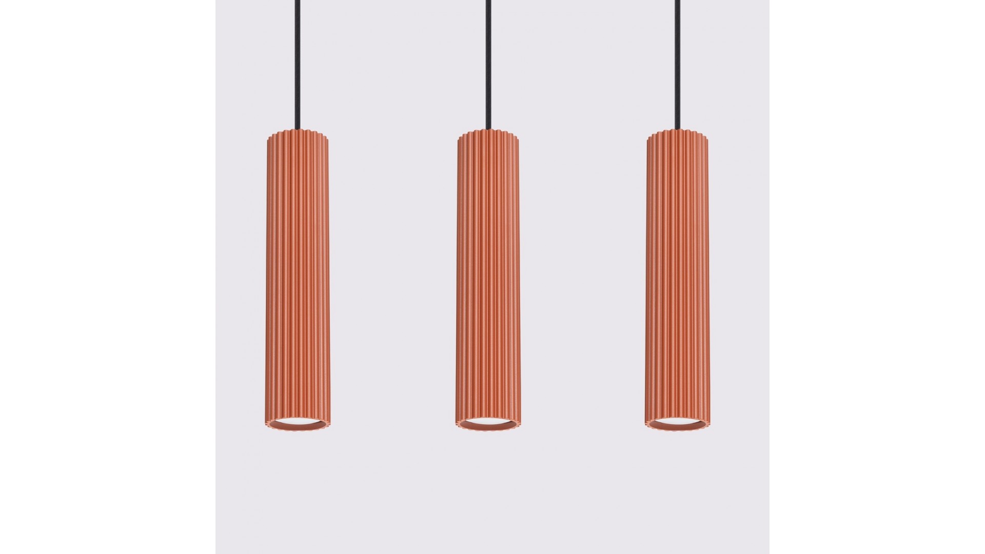 Lampa wisząca KARBON 3L ochra czerwona Sollux SL.1632