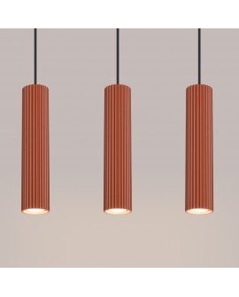 Lampa wisząca KARBON 3L ochra czerwona Sollux SL.1632