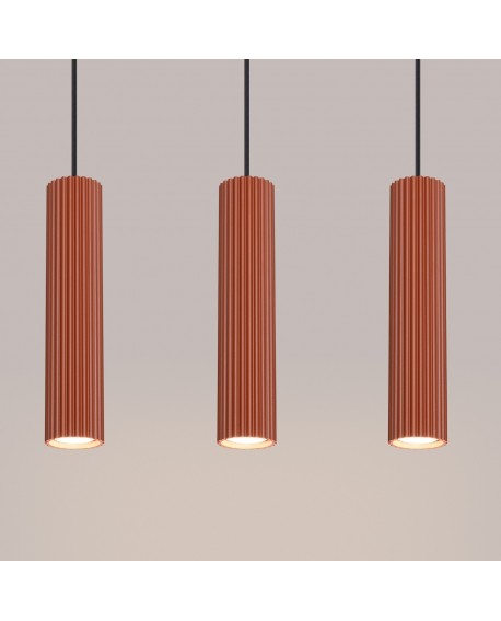 Lampa wisząca KARBON 3L ochra czerwona Sollux SL.1632