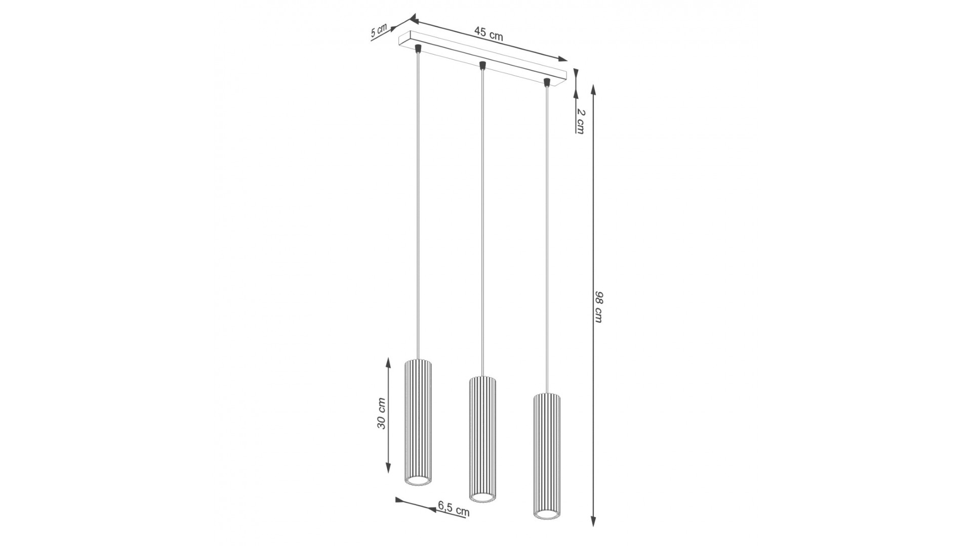 Lampa wisząca KARBON 3L ochra czerwona Sollux SL.1632