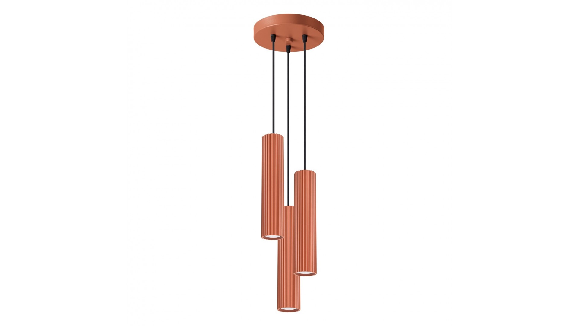 Lampa wisząca KARBON 3P ochra czerwona Sollux SL.1633