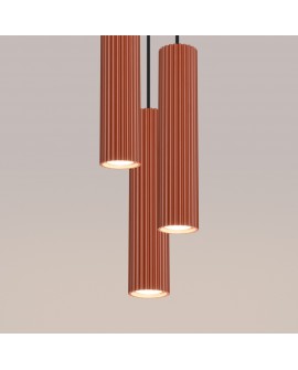 Lampa wisząca KARBON 3P ochra czerwona Sollux SL.1633
