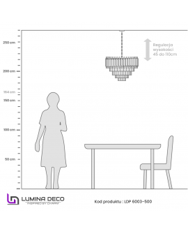 LAMPA WISZĄCA ŻYRANDOL KRYSZTAŁOWY CZARNO-ZŁOTY MAZINI D50 LUMINA DECO