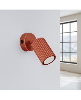 Kinkiet KARBON ochra czerwona z włącznikiem Sollux SL.1636