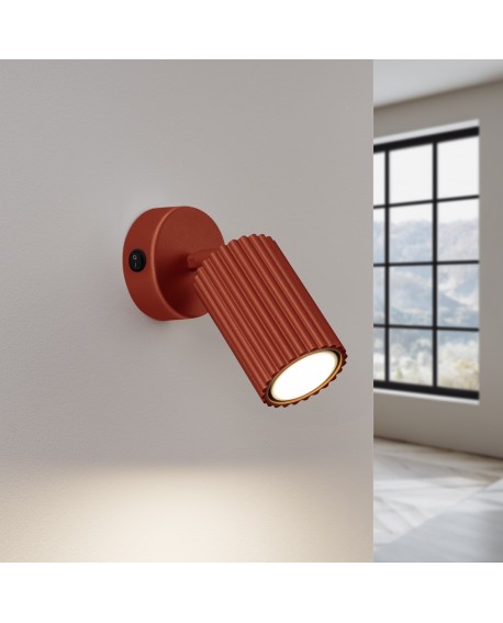 Kinkiet KARBON ochra czerwona z włącznikiem Sollux SL.1636