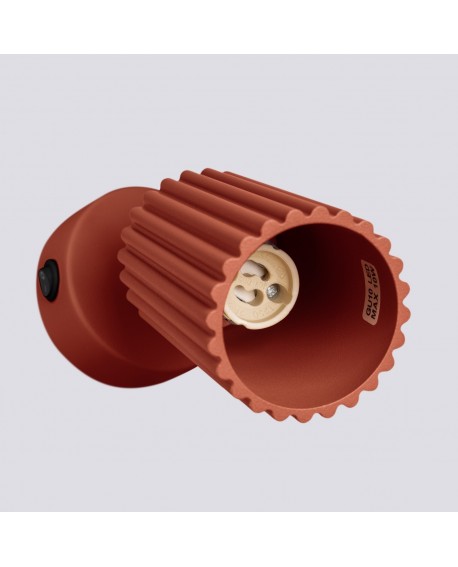 Kinkiet KARBON ochra czerwona z włącznikiem Sollux SL.1636