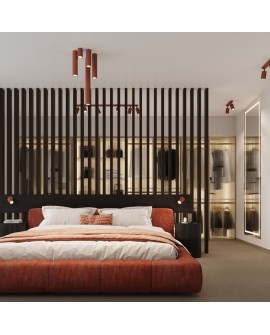 Kinkiet KARBON ochra czerwona z włącznikiem Sollux SL.1636