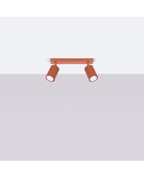 Plafon KARBON 2 ochra czerwona Sollux SL.1637