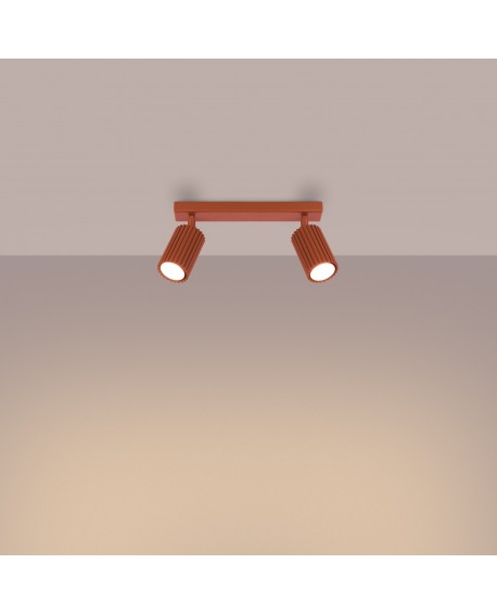 Plafon KARBON 2 ochra czerwona Sollux SL.1637