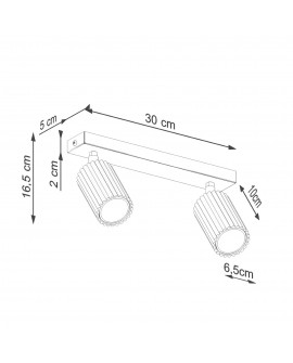 Plafon KARBON 2 ochra czerwona Sollux SL.1637
