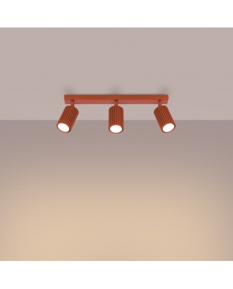 Plafon KARBON 3L ochra czerwona Sollux SL.1638
