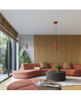 Plafon KARBON 3L ochra czerwona Sollux SL.1638