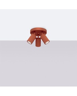 Plafon KARBON 3P ochra czerwona Sollux SL.1639