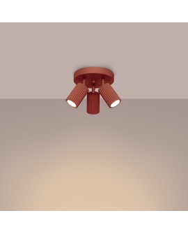 Plafon KARBON 3P ochra czerwona Sollux SL.1639