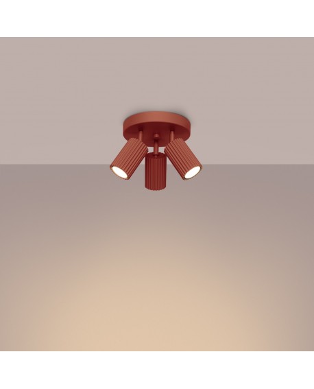 Plafon KARBON 3P ochra czerwona Sollux SL.1639