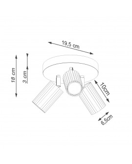 Plafon KARBON 3P ochra czerwona Sollux SL.1639