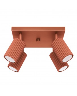 Plafon KARBON 4 ochra czerwona Sollux SL.1640