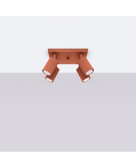 Plafon KARBON 4 ochra czerwona Sollux SL.1640