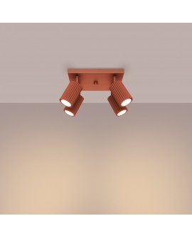 Plafon KARBON 4 ochra czerwona Sollux SL.1640