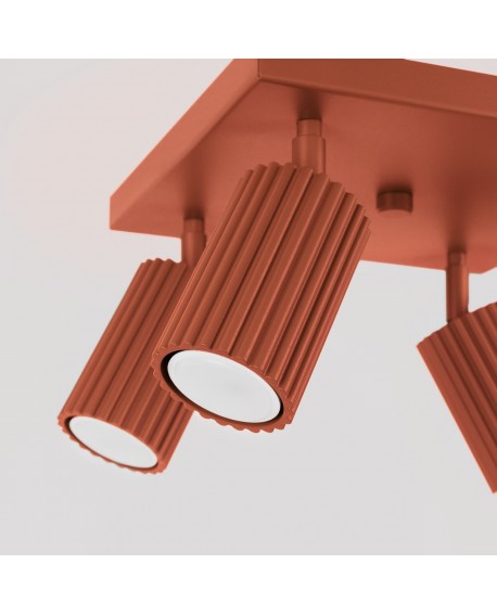 Plafon KARBON 4 ochra czerwona Sollux SL.1640