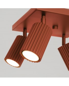 Plafon KARBON 4 ochra czerwona Sollux SL.1640