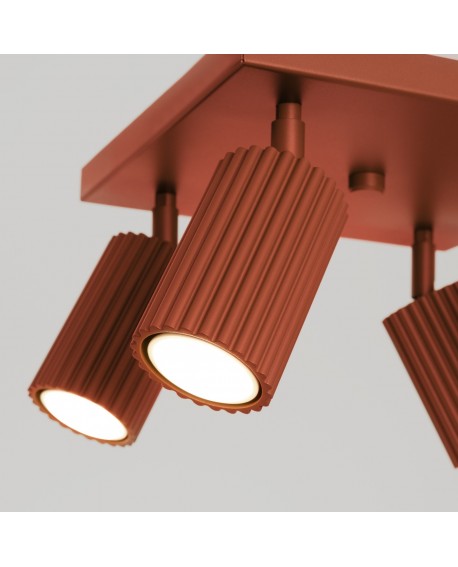 Plafon KARBON 4 ochra czerwona Sollux SL.1640